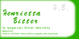 henrietta bitter business card